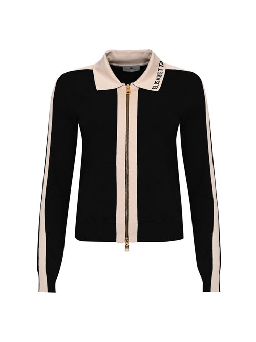 Giacca in maglia con bande in viscosa lucida Elisabetta Franchi | MK66S61E2685